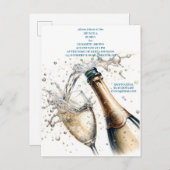 Carte Postale Faire-part Réception de mariage Brunch et Bulles (Devant / Derrière)