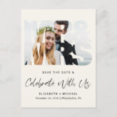 Carte Postale Faire-part Réception De Mariage De Crème Chic Enregistrer La (Devant)