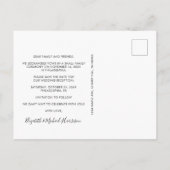 Carte Postale Faire-part Réception de mariage Dusty Rose Enregistrer la dat (Dos)
