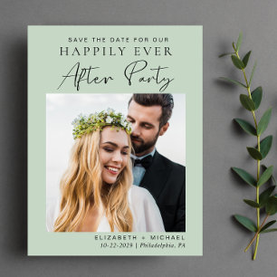 Carte Postale Faire-part Réception De Mariage Enregistrer La Date Sage