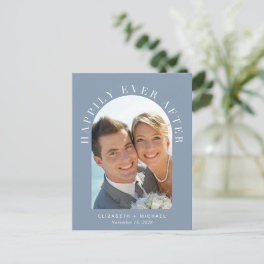 Carte Postale Faire-part Réception de mariage photo d'arche Après pour touj (Debout devant)