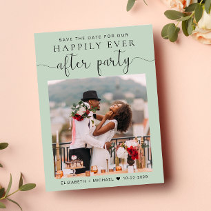 Carte Postale Faire-part Réception de mariage Photo QR Code Sage Enregistre