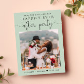 Carte Postale Faire-part Réception de mariage Photo QR Code Sage Enregistre