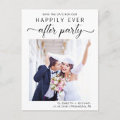 Carte Postale Faire-part Réception Mariage Photo Moderne Enregistrer La Dat (Devant)