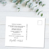 Carte Postale Faire-part Réception Mariage Photo Moderne Enregistrer La Dat