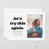 Carte Postale Faire-part Recommençons Cela Changement de Date de Mariage Si (Devant / Derrière)