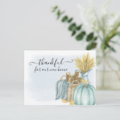 Carte Postale Faire-part Reconnaissant pour la Maison Neuve Citrouille Rust (Debout devant)