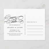 Carte Postale Faire-part Recouvrement de script classique Photo Enregistrer (Dos)