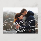 Carte Postale Faire-part Recouvrement de script classique Photo Enregistrer (Devant)