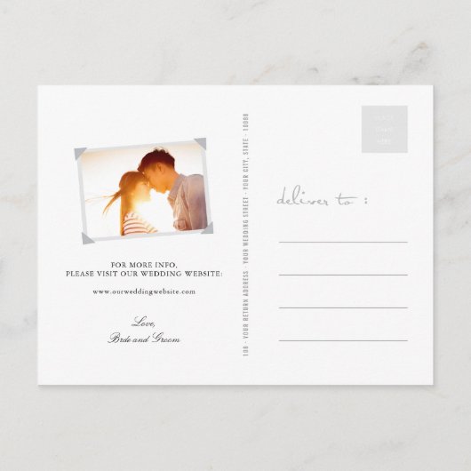 Carte Postale Faire-part Rectangle Double Bonheur Chinois Annonce de Date d (Dos)