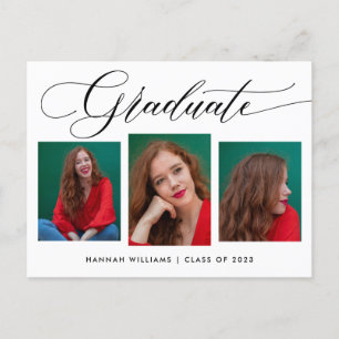 Carte Postale Faire-part Récupération photo moderne Collage Graduation Part