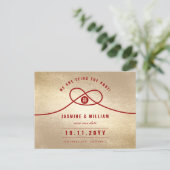 Carte Postale Faire-part Red Knot Double Bonheur Chinois Enregistrer La Dat (Debout devant)