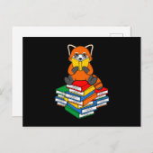 Carte Postale Faire-part Red Panda Lecture Books Animaux Animaux Pandas Lov (Devant / Derrière)
