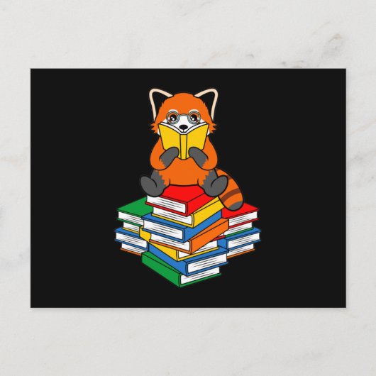 Carte Postale Faire-part Red Panda Lecture Books Animaux Animaux Pandas Lov (Devant)