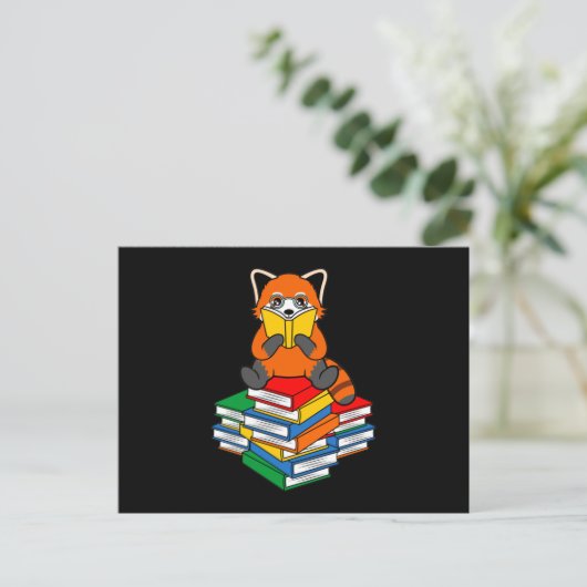 Carte Postale Faire-part Red Panda Lecture Books Animaux Animaux Pandas Lov (Debout devant)