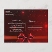 Carte Postale Faire-part Red Sparkle Chic Bow Elegant Holiday Enregistrer l (Dos)