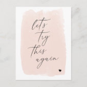 Carte Postale Faire-part Réessayons ceci | Calligraphie rose pâle (Devant)
