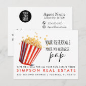 Carte Postale Faire-part Références client immobilier Popcorn (Devant / Derrière)