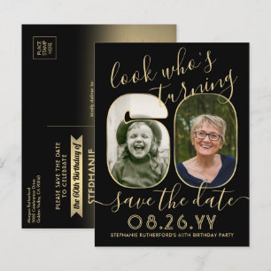 Carte Postale Faire-part Regardez la fête d'anniversaire de 60 ans, Enregis
