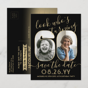 Carte Postale Faire-part Regardez la fête d'anniversaire de 60 ans, Enregis