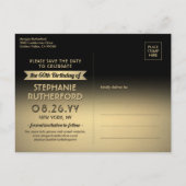 Carte Postale Faire-part Regardez la fête d'anniversaire des 60 ans de qui, (Dos)