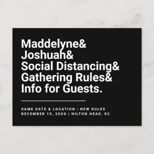 Carte Postale Faire-part Règles de sécurité de distanciation sociale - Cart