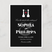 Carte Postale Faire-part Reines d'échecs lesbiennes mariage à retenir (Devant)