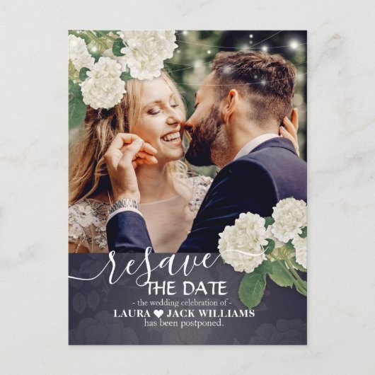 Carte Postale Faire-part Réinitialiser la date de report Mariage reprogramm (Devant)