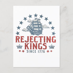 Carte Postale Faire-part Rejetant les rois depuis 1776 4 juillet