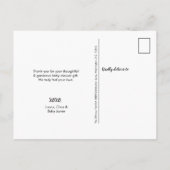 Carte Postale Faire-part Remerciement de baby shower avec photo de bébé per (Dos)