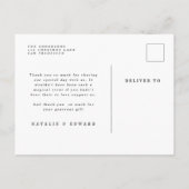 Carte Postale Faire-part Remerciement de mariage photo rustique (Dos)