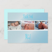 Carte Postale Faire-part Remerciement de monogramme de bébé, insérez vos ph (Devant / Derrière)