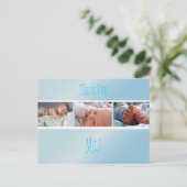 Carte Postale Faire-part Remerciement de monogramme de bébé, insérez vos ph (Debout devant)