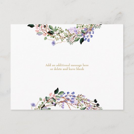 Carte Postale Faire-part Remerciement de naissance bébé photo fleurale lava (Dos)