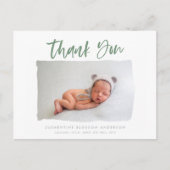 Carte Postale Faire-part Remerciement de photo d'annonce de naissance éléga (Devant)