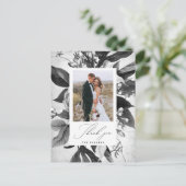 Carte Postale Faire-part Remerciement de photo florale chic industrielle (Debout devant)