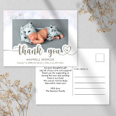 Carte Postale Faire part Remerciement Photo Garçon Calligraphie 