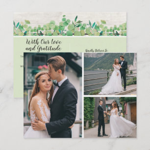 Carte Postale Faire-part Remerciements de mariage au eucalyptus botanique 4