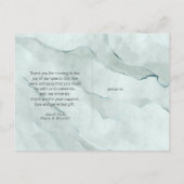 Carte Postale Faire-part Remerciements de mariage Dreamy Greenery Vert/Bleu (Dos)