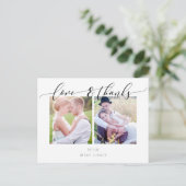 Carte Postale Faire-part Remerciements de mariage par PixDezines / Calligra (Debout devant)