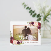 Carte Postale Faire-part Remerciements de photo de mariage floral de Bourgo (Debout devant)