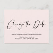 Carte Postale Faire-part Remise mariage Changement de date Rose clair (Devant)