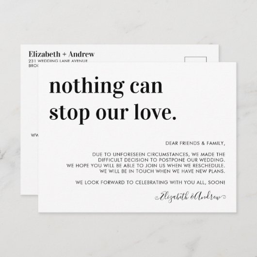 Carte Postale Faire-part Remise mariage Changement Rien Ne Peut Cesser L'Am (Devant / Derrière)