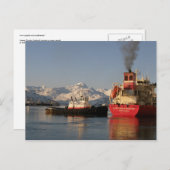 Carte Postale Faire-part Remorqueur de James Dunlap dans le port (Devant / Derrière)