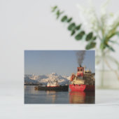 Carte Postale Faire-part Remorqueur de James Dunlap dans le port (Debout devant)