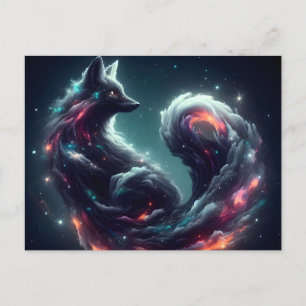 Carte Postale Faire-part Renard Spirituel Fantastique à Lumière Stellaire C