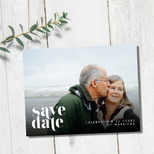 Carte Postale Faire-part Renouvellement de Voeux de Mariage Simple Moderne 