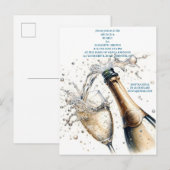 Carte Postale Faire-part Repas de mariage Brunch et Bubbly (Devant / Derrière)