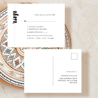 Carte Postale Faire-part Réponse RSVP de mariage en typographie gras