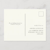 Carte Postale Faire-part Réponse RSVP Élégante pour Destination Tropicale (Dos)